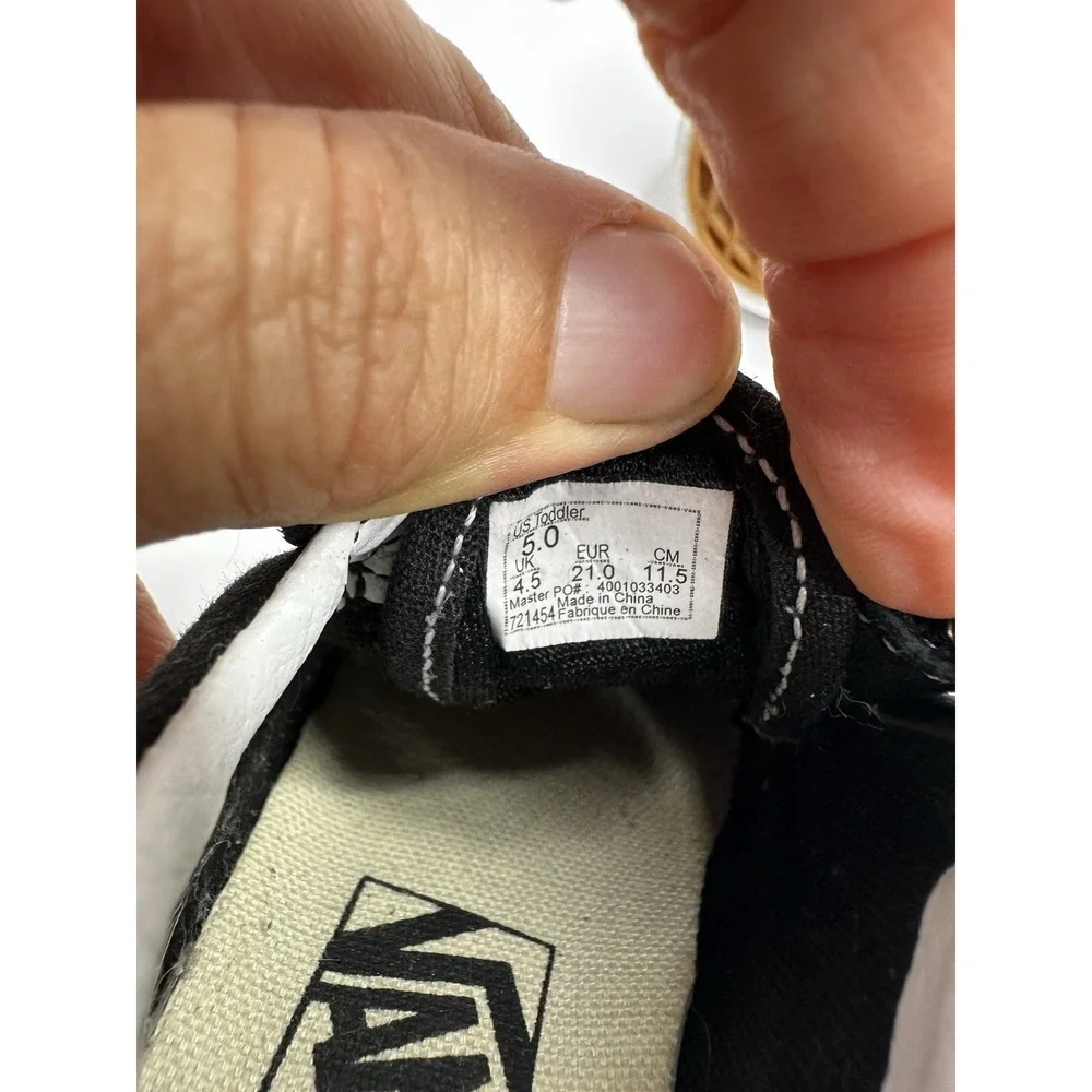 Vans Toddler Checkerboard Old School Black Slip On Hook Loop Sz 5 Set of 2 Pr